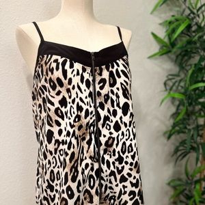 Forever 21 leopard  size M zippered Cami top with black adjustable black straps